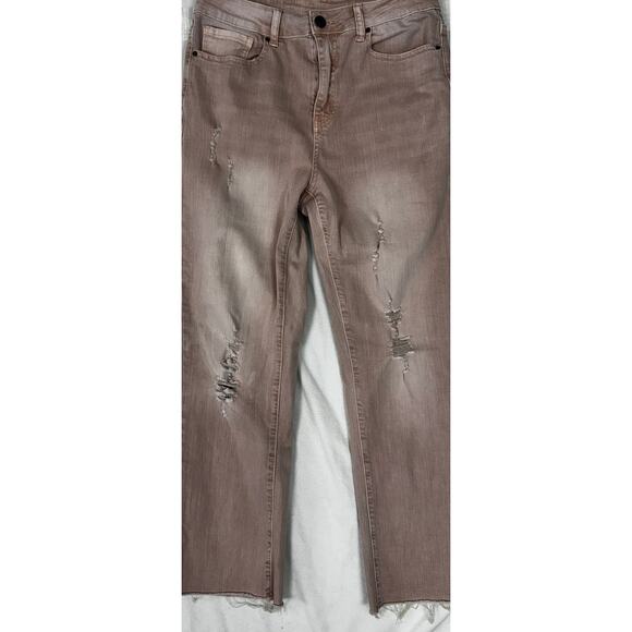 Grace & Lace Size 6 Mel's Fave Distressed Cropped Straight Leg Colored Jeans - Picture 4 of 6